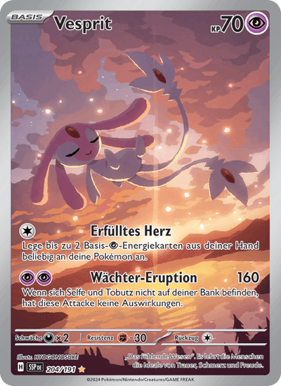 Vesprit 204/191 Stürmische Funken Pokémon Karte