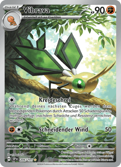 Vibrava 206/191 Stürmische Funken Pokémon Karte