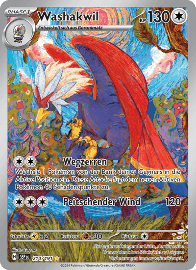 Washakwil 214/191 Stürmische Funken Pokémon Karte
