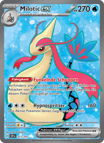 Milotic-ex 217/191 Stürmische Funken Pokémon Karte