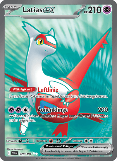 Latias-ex 220/191 Stürmische Funken Pokémon Karte