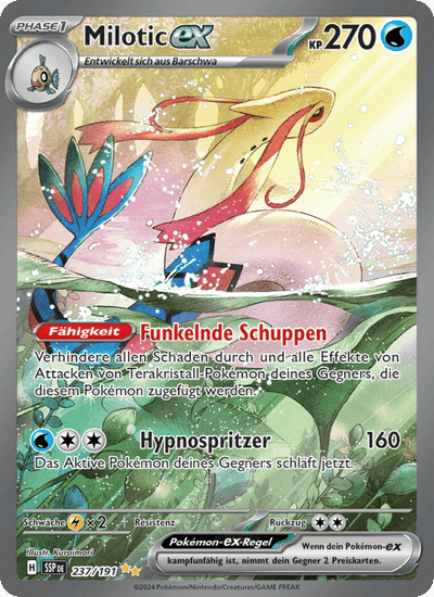 Milotic-ex 237/191 Stürmische Funken Pokémon Karte
