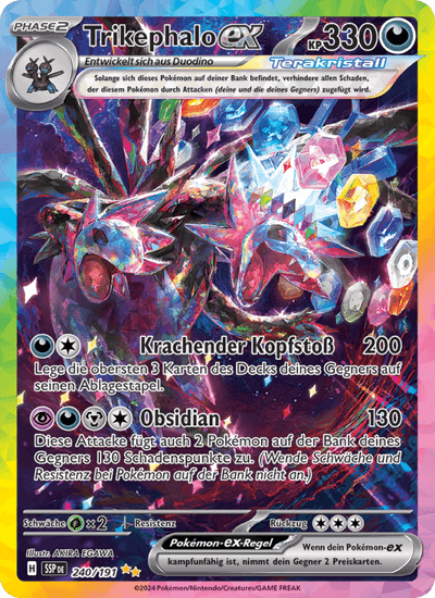 Trikephalo-ex 240/191 Stürmische Funken Pokémon Karte