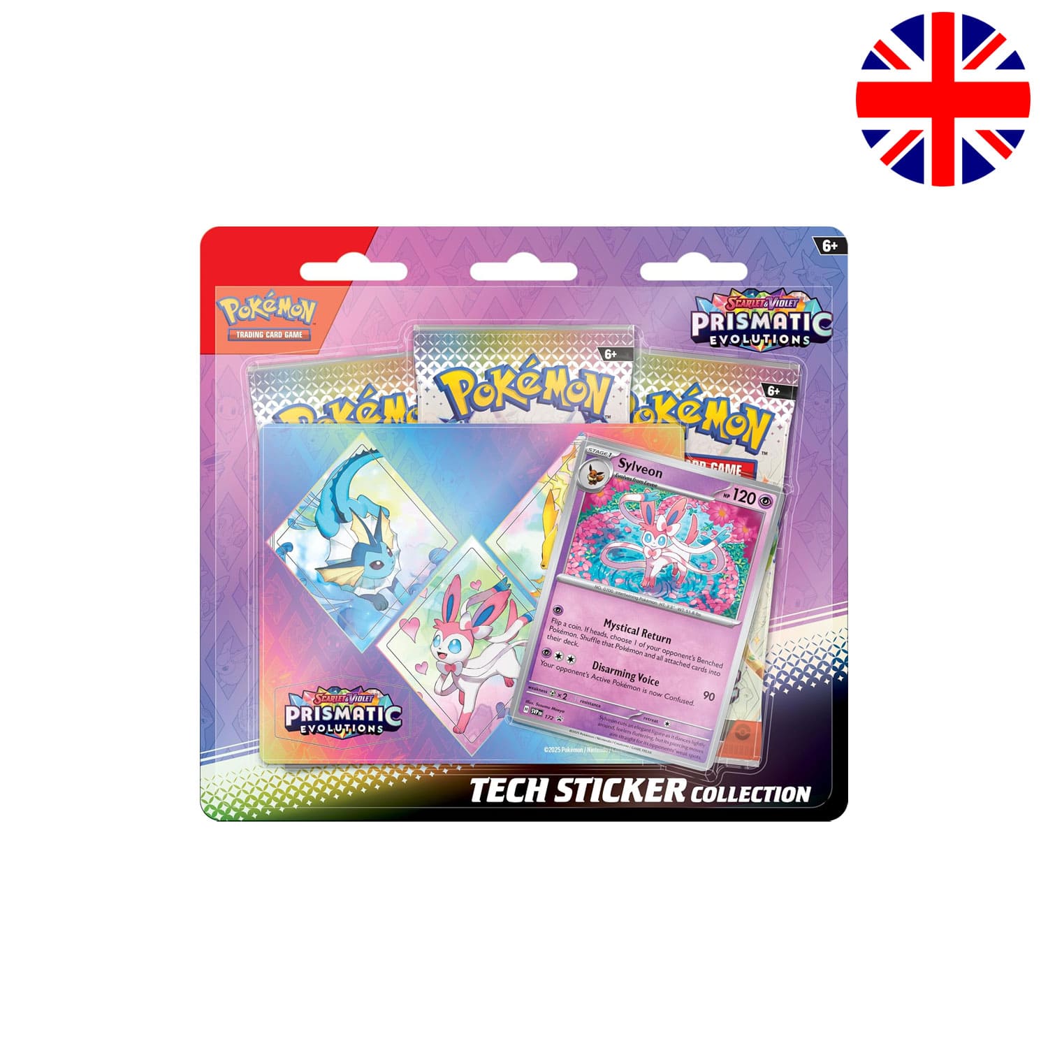 Englische Pokémon Tech Sticker Collection Prismatic Evolutions – Sylveon Variante