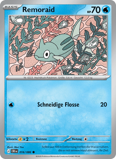 Remoraid 016/086 Wachsendes Chaos Pokémon Karte