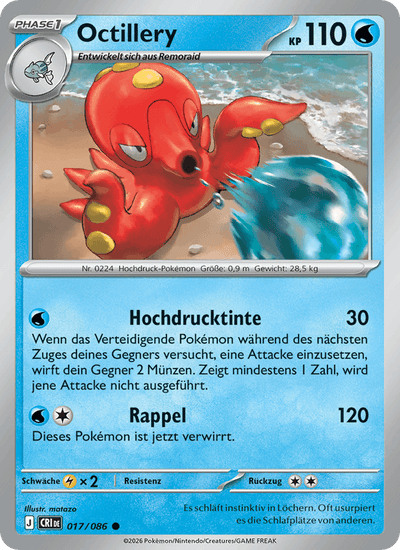 Octillery 017/086 Wachsendes Chaos Pokémon Karte