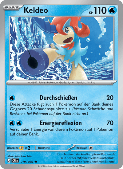 Keldeo 019/086 Wachsendes Chaos Pokémon Karte