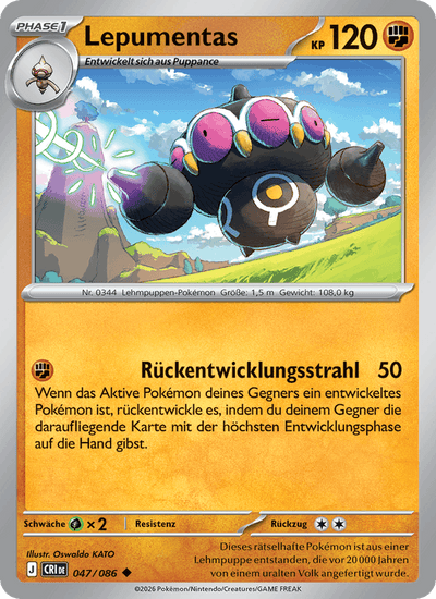 Lepumentas 047/086 Wachsendes Chaos Pokémon Karte