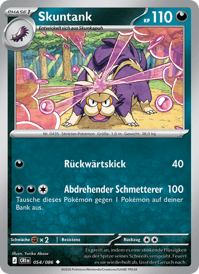 Skuntank 054/086 Wachsendes Chaos Pokémon Karte