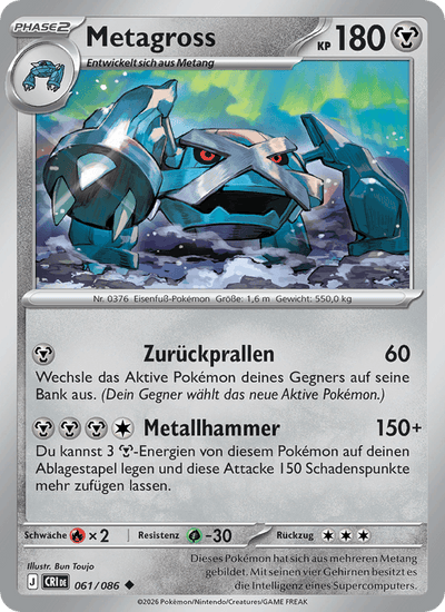 Metagross 061/086 Wachsendes Chaos Pokémon Karte