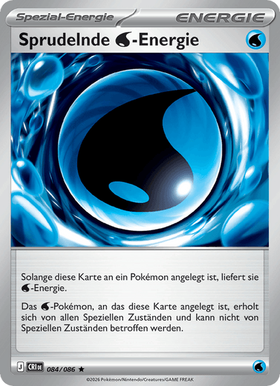 Sprudelnde Water-Energie 084/086 Wachsendes Chaos Pokémon Karte