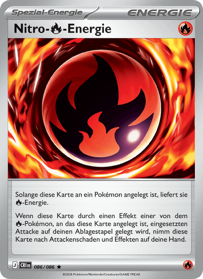 Nitro-Fire-Energie 086/086 Wachsendes Chaos Pokémon Karte