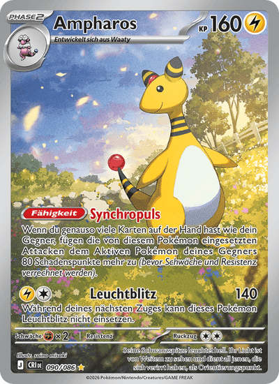 Ampharos 090/086 Wachsendes Chaos Pokémon Karte