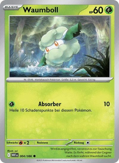 Waumboll 004/086 Weiße Flammen Pokémon Karte