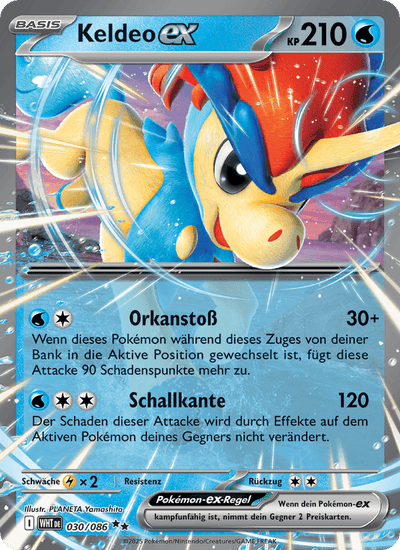 Keldeo-ex 030/086 Weiße Flammen Pokémon Karte