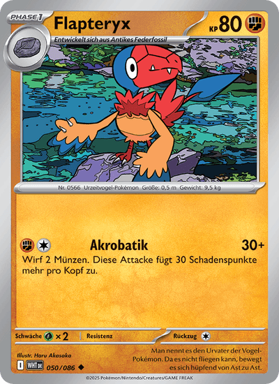 Flapteryx 050/086 Weiße Flammen Pokémon Karte