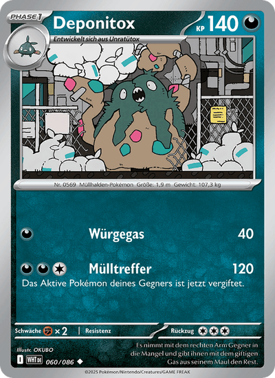 Deponitox 060/086 Weiße Flammen Pokémon Karte