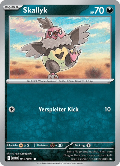 Skallyk 063/086 Weiße Flammen Pokémon Karte