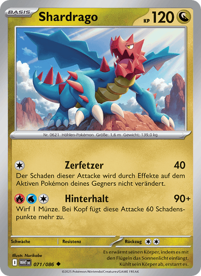 Shardrago 071/086 Weiße Flammen Pokémon Karte