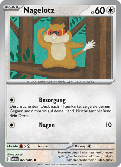Nagelotz 072/086 Weiße Flammen Pokémon Karte