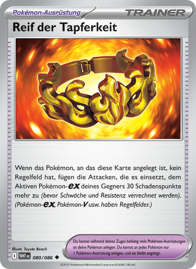 Reif der Tapferkeit 080/086 Weiße Flammen Pokémon Karte