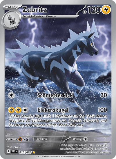 Zebritz 115/086 Weiße Flammen Pokémon Karte