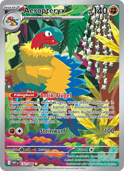 Aeropteryx 132/086 Weiße Flammen Pokémon Karte