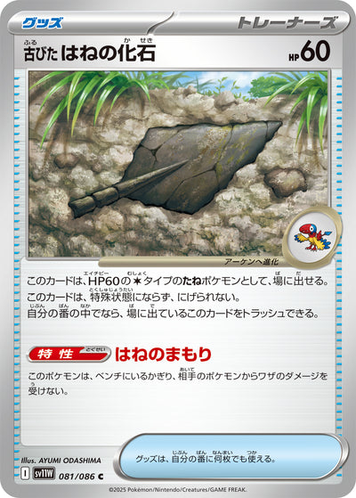 Antikes Federfossil 081/086 White Flare Pokémon Karte